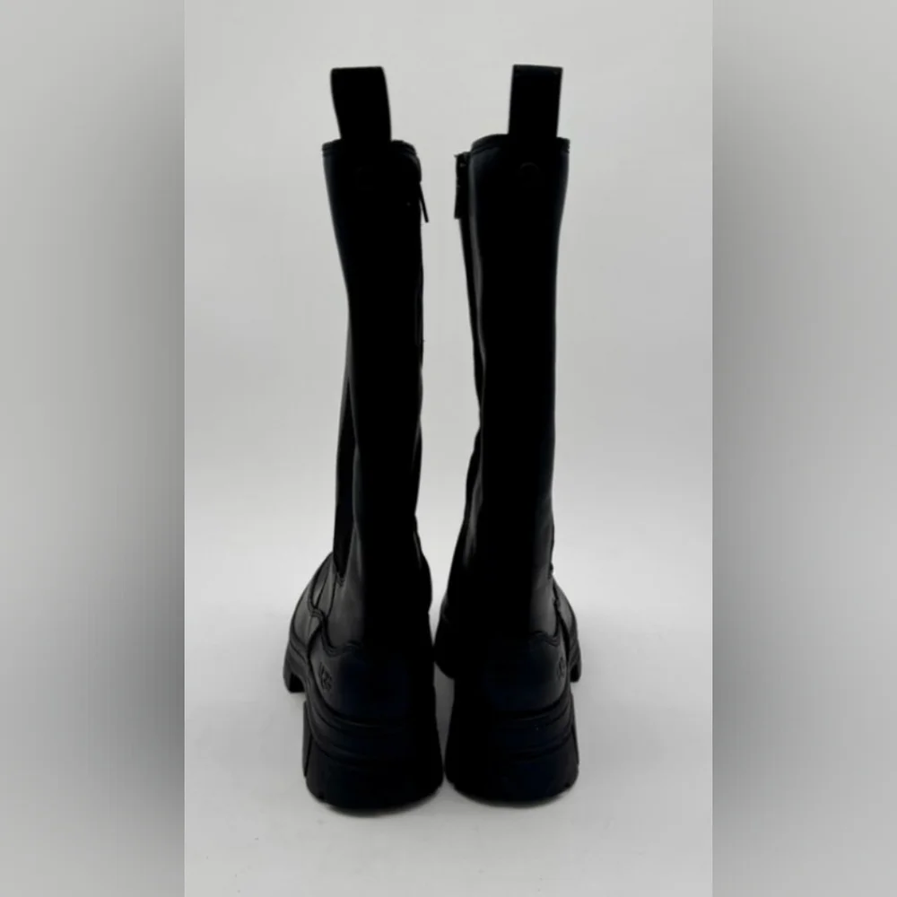 UGG Black Leather Ashton High Chelsea Winter Boots Size 7 - Picture 6 of 8